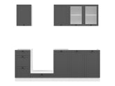 Junona Line kjøkkensett - Grafitt/Hvit - 220 cm